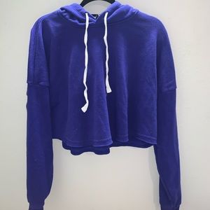Forever 21 Blue Cropped Hoodie